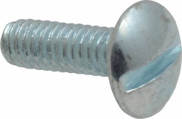 Value Collection - #8-32 UNC, 1/2" Length Under Head Slotted Drive Machine Screw - Truss Head, Grade 2 Steel, Zinc-Plated Finish, Without Washer - Eagle Tool & Supply