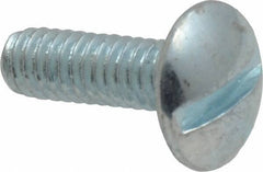 Value Collection - #8-32 UNC, 1/2" Length Under Head Slotted Drive Machine Screw - Truss Head, Grade 2 Steel, Zinc-Plated Finish, Without Washer - Eagle Tool & Supply