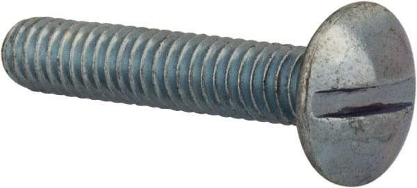 Value Collection - #8-32 UNC, 7/8" Length Under Head Slotted Drive Machine Screw - Truss Head, Grade 2 Steel, Zinc-Plated Finish, Without Washer - Eagle Tool & Supply
