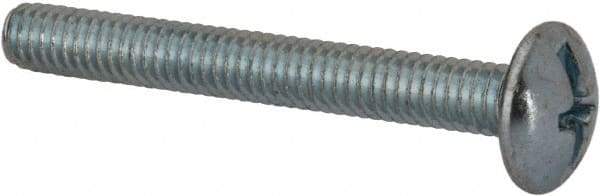 Value Collection - #8-32 UNC, 1-1/4" Length Under Head Slotted Drive Machine Screw - Truss Head, Grade 2 Steel, Zinc-Plated Finish, Without Washer - Eagle Tool & Supply