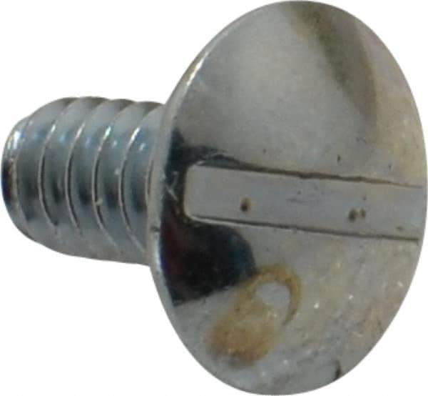 Value Collection - #10-24 UNC, 3/8" Length Under Head Slotted Drive Machine Screw - Truss Head, Grade 2 Steel, Zinc-Plated Finish, Without Washer - Eagle Tool & Supply
