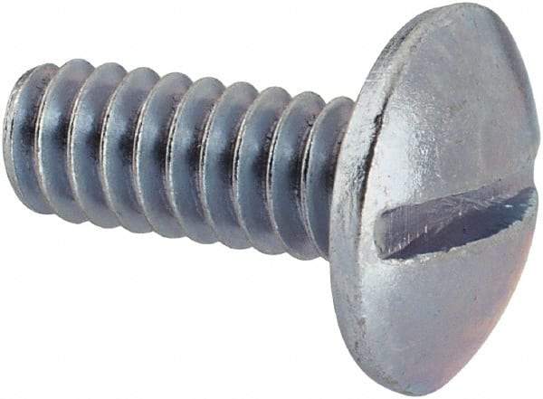 Value Collection - #10-24 UNC, 1/2" Length Under Head Slotted Drive Machine Screw - Truss Head, Grade 2 Steel, Zinc-Plated Finish, Without Washer - Eagle Tool & Supply