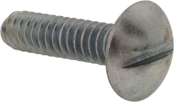 Value Collection - #10-24 UNC, 3/4" Length Under Head Slotted Drive Machine Screw - Truss Head, Grade 2 Steel, Zinc-Plated Finish, Without Washer - Eagle Tool & Supply