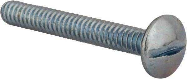 Value Collection - #10-24 UNC, 1-1/2" Length Under Head Slotted Drive Machine Screw - Truss Head, Grade 2 Steel, Zinc-Plated Finish, Without Washer - Eagle Tool & Supply