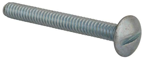 Value Collection - #10-24 UNC, 1-3/4" Length Under Head Slotted Drive Machine Screw - Truss Head, Grade 2 Steel, Zinc-Plated Finish, Without Washer - Eagle Tool & Supply
