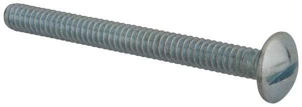 Value Collection - #10-24 UNC, 2" Length Under Head Slotted Drive Machine Screw - Truss Head, Grade 2 Steel, Zinc-Plated Finish, Without Washer - Eagle Tool & Supply