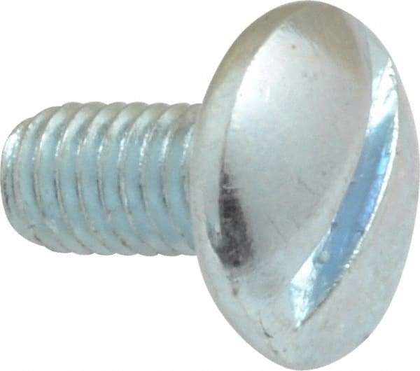 Value Collection - #10-32 UNF, 3/8" Length Under Head Slotted Drive Machine Screw - Truss Head, Grade J82 Steel, Zinc-Plated Finish, Without Washer - Eagle Tool & Supply