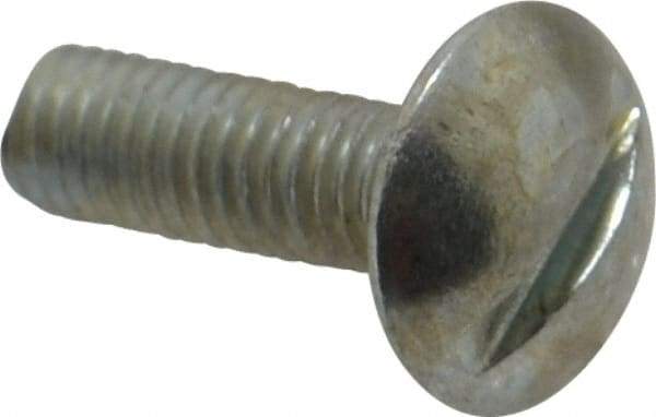 Value Collection - #10-32 UNF, 5/8" Length Under Head Slotted Drive Machine Screw - Truss Head, Grade J82 Steel, Zinc-Plated Finish, Without Washer - Eagle Tool & Supply