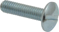 Value Collection - #10-32 UNF, 3/4" Length Under Head Slotted Drive Machine Screw - Truss Head, Grade 2 Steel, Zinc-Plated Finish, Without Washer - Eagle Tool & Supply