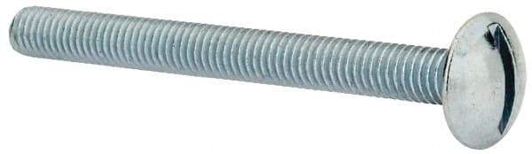 Value Collection - #10-32 UNF, 2" Length Under Head Slotted Drive Machine Screw - Truss Head, Grade 2 Steel, Zinc-Plated Finish, Without Washer - Eagle Tool & Supply