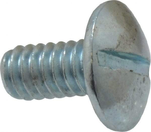 Value Collection - 1/4-20 UNC, 1/2" Length Under Head Slotted Drive Machine Screw - Truss Head, Grade 2 Steel, Zinc-Plated Finish, Without Washer - Eagle Tool & Supply