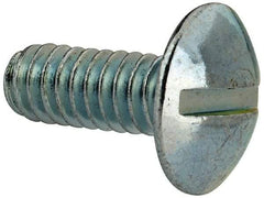 Value Collection - 1/4-20 UNC, 5/8" Length Under Head Slotted Drive Machine Screw - Truss Head, Grade 2 Steel, Zinc-Plated Finish, Without Washer - Eagle Tool & Supply