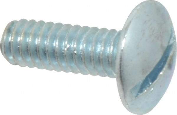 Value Collection - 1/4-20 UNC, 3/4" Length Under Head Slotted Drive Machine Screw - Truss Head, Grade 2 Steel, Zinc-Plated Finish, Without Washer - Eagle Tool & Supply