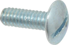 Value Collection - 1/4-20 UNC, 3/4" Length Under Head Slotted Drive Machine Screw - Truss Head, Grade 2 Steel, Zinc-Plated Finish, Without Washer - Eagle Tool & Supply