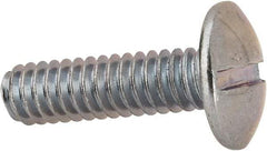 Value Collection - 1/4-20 UNC, 7/8" Length Under Head Slotted Drive Machine Screw - Truss Head, Grade J82 Steel, Zinc-Plated Finish, Without Washer - Eagle Tool & Supply