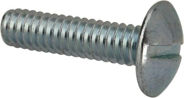 Value Collection - 1/4-20 UNC, 1" Length Under Head Slotted Drive Machine Screw - Truss Head, Grade J82 Steel, Zinc-Plated Finish, Without Washer - Eagle Tool & Supply
