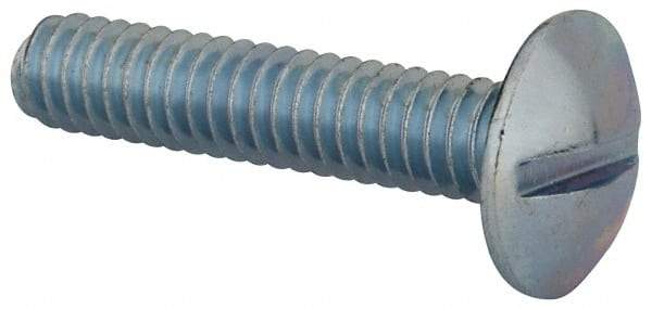 Value Collection - 1/4-20 UNC, 1-1/4" Length Under Head Slotted Drive Machine Screw - Truss Head, Grade 2 Steel, Zinc-Plated Finish, Without Washer - Eagle Tool & Supply