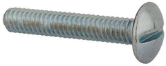 Value Collection - 1/4-20 UNC, 1-1/2" Length Under Head Slotted Drive Machine Screw - Truss Head, Grade J82 Steel, Zinc-Plated Finish, Without Washer - Eagle Tool & Supply