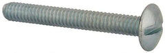 Value Collection - 1/4-20 UNC, 2" Length Under Head Slotted Drive Machine Screw - Truss Head, Grade 2 Steel, Zinc-Plated Finish, Without Washer - Eagle Tool & Supply