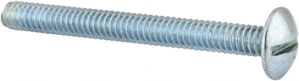 Value Collection - 1/4-20 UNC, 2-1/2" Length Under Head Slotted Drive Machine Screw - Truss Head, Grade 2 Steel, Zinc-Plated Finish, Without Washer - Eagle Tool & Supply