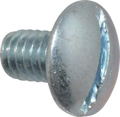 Value Collection - 5/16-18 UNC, 1/2" Length Under Head Slotted Drive Machine Screw - Truss Head, Grade J82 Steel, Zinc-Plated Finish, Without Washer - Eagle Tool & Supply