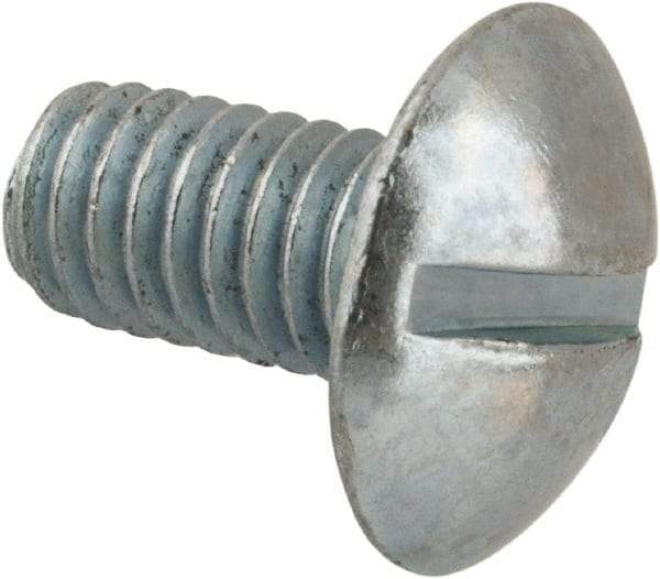 Value Collection - 5/16-18 UNC, 5/8" Length Under Head Slotted Drive Machine Screw - Truss Head, Grade 2 Steel, Zinc-Plated Finish, Without Washer - Eagle Tool & Supply