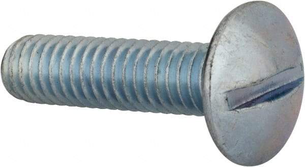 Value Collection - 5/16-18 UNC, 1-1/4" Length Under Head Slotted Drive Machine Screw - Truss Head, Grade 2 Steel, Zinc-Plated Finish, Without Washer - Eagle Tool & Supply