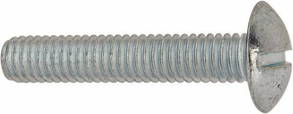 Value Collection - 5/16-18 UNC, 1-3/4" Length Under Head Slotted Drive Machine Screw - Truss Head, Grade J82 Steel, Zinc-Plated Finish, Without Washer - Eagle Tool & Supply