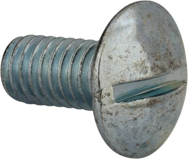 Value Collection - 3/8-16 UNC, 3/4" Length Under Head Slotted Drive Machine Screw - Truss Head, Grade 2 Steel, Zinc-Plated Finish, Without Washer - Eagle Tool & Supply