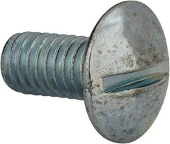 Value Collection - 3/8-16 UNC, 3/4" Length Under Head Slotted Drive Machine Screw - Truss Head, Grade 2 Steel, Zinc-Plated Finish, Without Washer - Eagle Tool & Supply