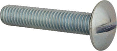 Value Collection - 3/8-16 UNC, 2" Length Under Head Slotted Drive Machine Screw - Truss Head, Grade 2 Steel, Zinc-Plated Finish, Without Washer - Eagle Tool & Supply