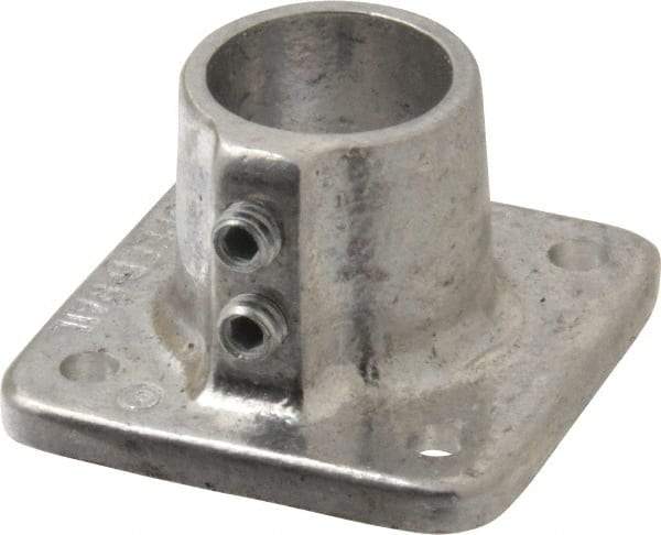 Hollaender - 1" Pipe, Base Flange, Aluminum Alloy Flange Pipe Rail Fitting - Bright Finish - Eagle Tool & Supply