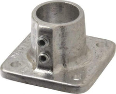 Hollaender - 1" Pipe, Base Flange, Aluminum Alloy Flange Pipe Rail Fitting - Bright Finish - Eagle Tool & Supply