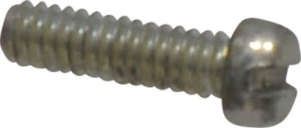 Value Collection - #2-56 UNC, 5/16" Length Under Head Slotted Drive Machine Screw - Fillister Head, Grade 2 Steel, Zinc-Plated Finish, Without Washer - Eagle Tool & Supply