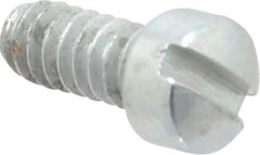 Value Collection - #4-40 UNC, 1/4" Length Under Head Slotted Drive Machine Screw - Fillister Head, Grade J82 Steel, Zinc-Plated Finish, Without Washer - Eagle Tool & Supply