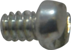 Value Collection - #6-32 UNC, 3/16" Length Under Head Slotted Drive Machine Screw - Fillister Head, Grade J82 Steel, Zinc-Plated Finish, Without Washer - Eagle Tool & Supply