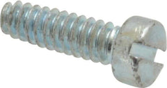 Value Collection - #6-32 UNC, 7/16" Length Under Head Slotted Drive Machine Screw - Fillister Head, Grade 2 Steel, Zinc-Plated Finish, Without Washer - Eagle Tool & Supply