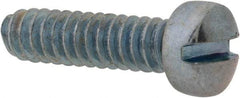Value Collection - #6-32 UNC, 1/2" Length Under Head Slotted Drive Machine Screw - Fillister Head, Grade 2 Steel, Zinc-Plated Finish, Without Washer - Eagle Tool & Supply