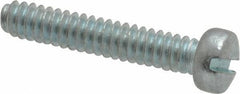 Value Collection - #6-32 UNC, 3/4" Length Under Head Slotted Drive Machine Screw - Fillister Head, Grade 2 Steel, Zinc-Plated Finish, Without Washer - Eagle Tool & Supply