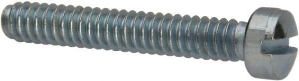 Value Collection - #6-32 UNC, 7/8" Length Under Head Slotted Drive Machine Screw - Fillister Head, Grade J82 Steel, Zinc-Plated Finish, Without Washer - Eagle Tool & Supply