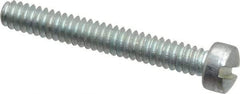 Value Collection - #6-32 UNC, 1" Length Under Head Slotted Drive Machine Screw - Fillister Head, Grade 2 Steel, Zinc-Plated Finish, Without Washer - Eagle Tool & Supply