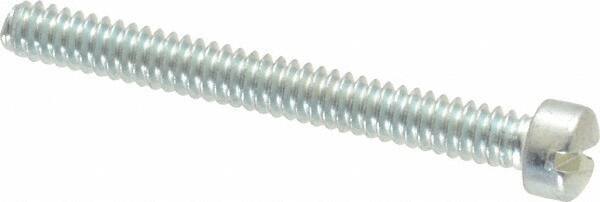 Value Collection - #6-32 UNC, 1-1/4" Length Under Head Slotted Drive Machine Screw - Fillister Head, Grade 2 Steel, Zinc-Plated Finish, Without Washer - Eagle Tool & Supply