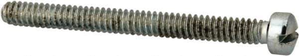 Value Collection - #6-32 UNC, 1-1/2" Length Under Head Slotted Drive Machine Screw - Fillister Head, Grade J82 Steel, Zinc-Plated Finish, Without Washer - Eagle Tool & Supply