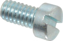 Value Collection - #8-32 UNC, 5/16" Length Under Head Slotted Drive Machine Screw - Fillister Head, Grade J82 Steel, Zinc-Plated Finish, Without Washer - Eagle Tool & Supply