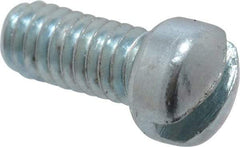Value Collection - #8-32 UNC, 3/8" Length Under Head Slotted Drive Machine Screw - Fillister Head, Grade 2 Steel, Zinc-Plated Finish, Without Washer - Eagle Tool & Supply