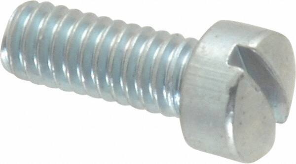Value Collection - #8-32 UNC, 7/16" Length Under Head Slotted Drive Machine Screw - Fillister Head, Grade J82 Steel, Zinc-Plated Finish, Without Washer - Eagle Tool & Supply