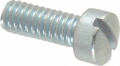 Value Collection - #8-32 UNC, 7/16" Length Under Head Slotted Drive Machine Screw - Fillister Head, Grade J82 Steel, Zinc-Plated Finish, Without Washer - Eagle Tool & Supply