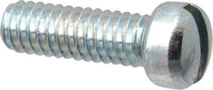 Value Collection - #8-32 UNC, 1/2" Length Under Head Slotted Drive Machine Screw - Fillister Head, Grade 2 Steel, Zinc-Plated Finish, Without Washer - Eagle Tool & Supply
