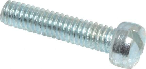 Value Collection - #8-32 UNC, 3/4" Length Under Head Slotted Drive Machine Screw - Fillister Head, Grade 2 Steel, Zinc-Plated Finish, Without Washer - Eagle Tool & Supply