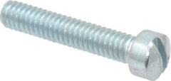 Value Collection - #8-32 UNC, 7/8" Length Under Head Slotted Drive Machine Screw - Fillister Head, Grade J82 Steel, Zinc-Plated Finish, Without Washer - Eagle Tool & Supply
